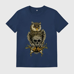Мужская футболка Сова с черепом на животе
