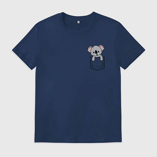 Мужская футболка Коала в кармашке / Тёмно-синий – фото 1