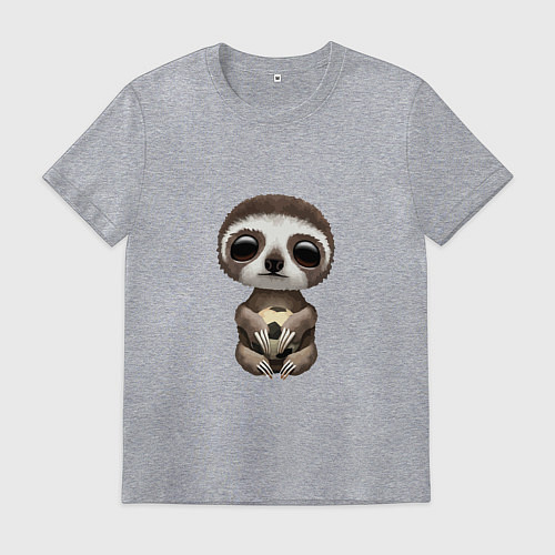 Мужская футболка Футбол - Ленивец / Меланж – фото 1