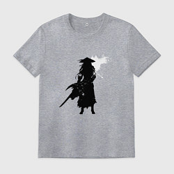 Мужская футболка Самурай и белая луна