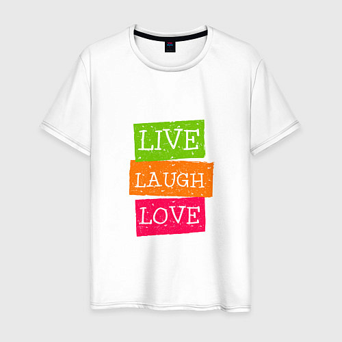 Мужская футболка Live laugh love quote / Белый – фото 1