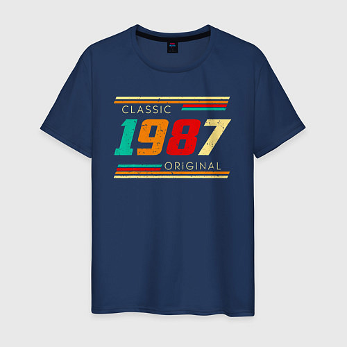Мужская футболка Классика 1987 оригинал / Тёмно-синий – фото 1