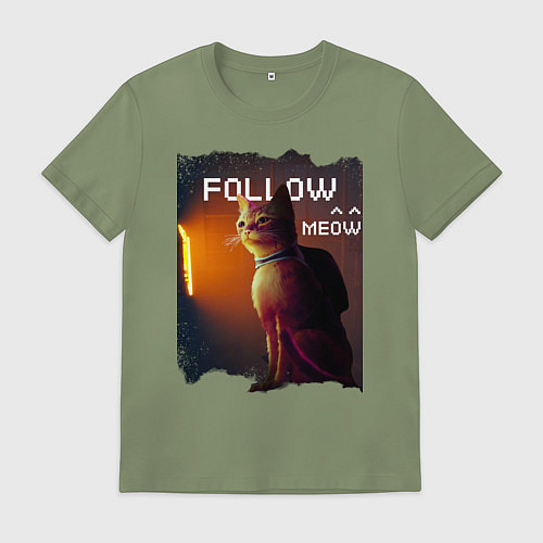 Мужская футболка STRAY FOLLOW MEOW / Авокадо – фото 1