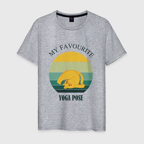 Мужская футболка Поза для йоги / Меланж – фото 1