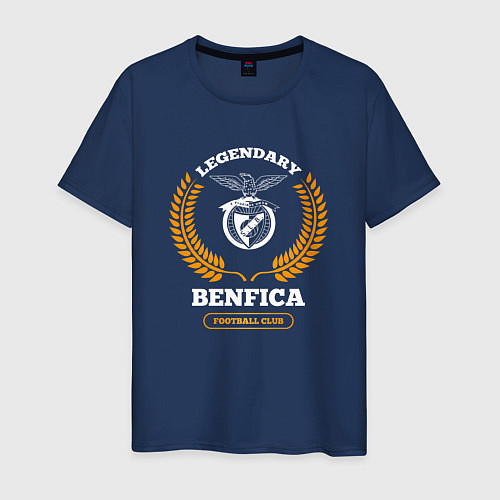 Мужская футболка Benfica - legendary football club / Тёмно-синий – фото 1