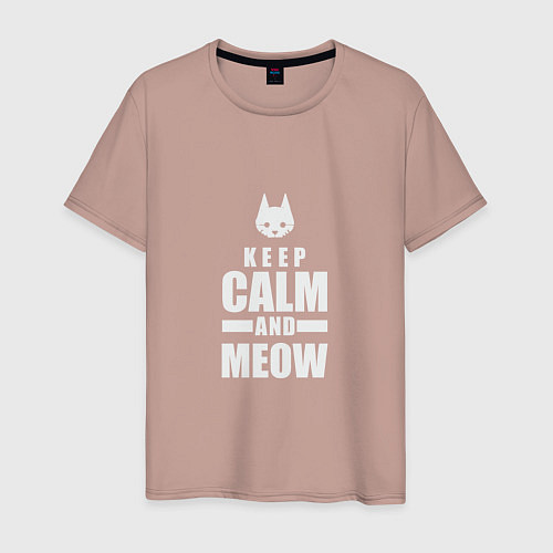 Мужская футболка Stray - Keep Calm / Пыльно-розовый – фото 1