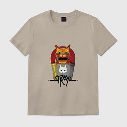 Футболка хлопковая мужская Stray - Cat, цвет: миндальный