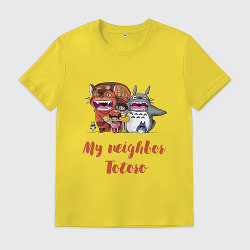 Мужская футболка Мой сосед Тоторо - персонажи / Желтый – фото 1