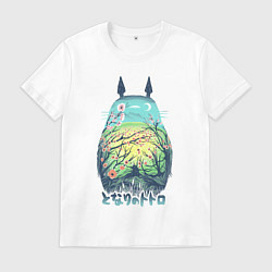 Мужская футболка Тоторо - ветка сакуры