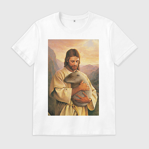 Мужская футболка Иисус и капибара / Белый – фото 1