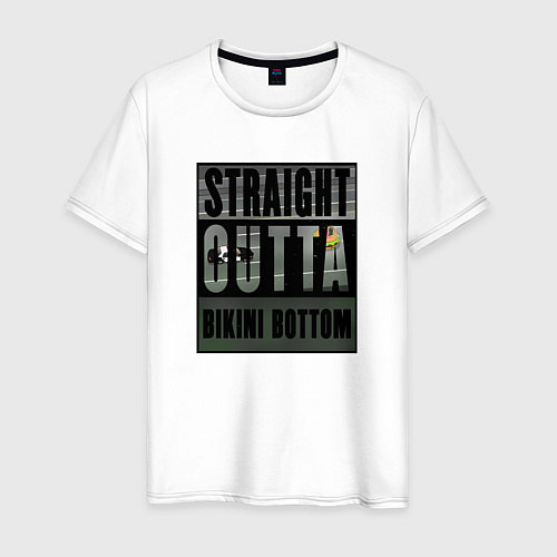 Мужская футболка Straight Outta Bikini Bottom / Белый – фото 1