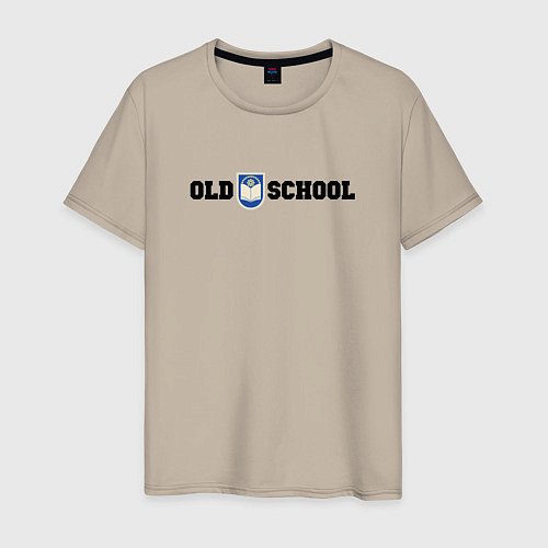 Мужская футболка Old school, шеврон старой школы / Миндальный – фото 1