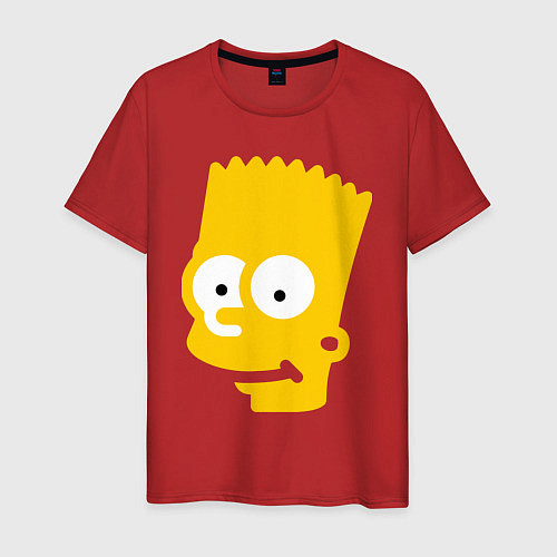 Мужская футболка Барт Симпсон - портрет / Красный – фото 1