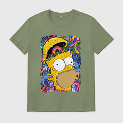 Мужская футболка Мозг Гомера Симпсона - постер