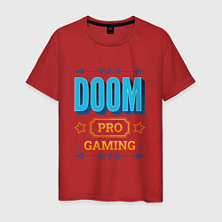 Футболка хлопковая мужская Игра Doom pro gaming, цвет: красный