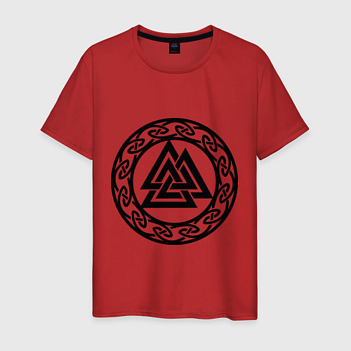 Мужская футболка Валькнут - символ Одина / Красный – фото 1