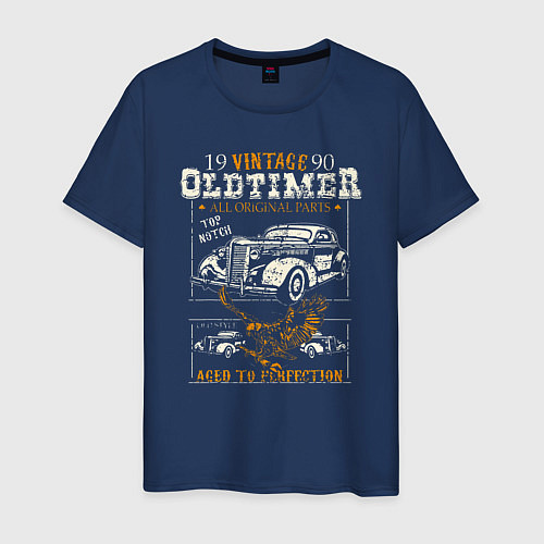 Мужская футболка Oldtimer 1990 / Тёмно-синий – фото 1