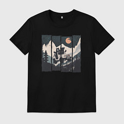 Мужская футболка Оранжевая луна и лесное ралли