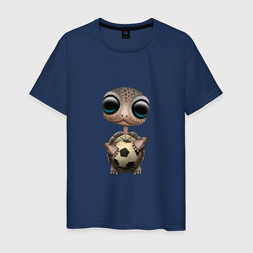 Мужская футболка Футбол - Черепашка / Тёмно-синий – фото 1