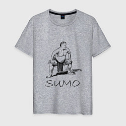 Футболка хлопковая мужская Сумо минимализм, цвет: меланж