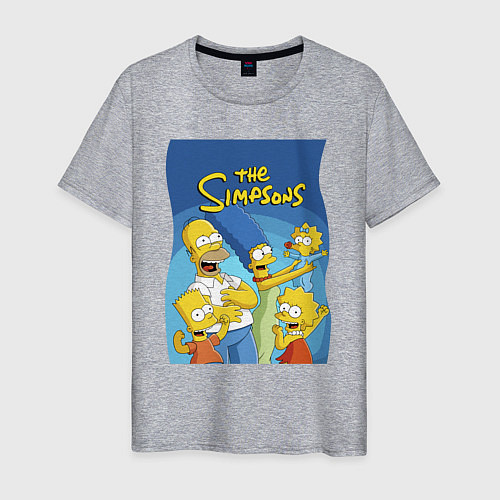 Мужская футболка Семейка Симпсонов - Гомер, Мардж и их отпрыски / Меланж – фото 1