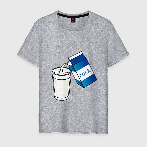 Мужская футболка Люблю пить молоко / Меланж – фото 1