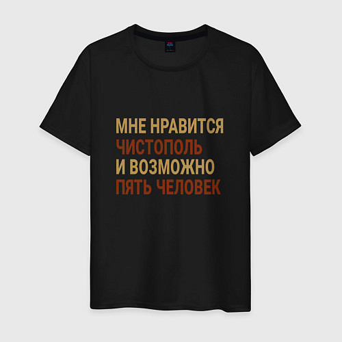 Мужская футболка Мне нравиться Чистополь / Черный – фото 1