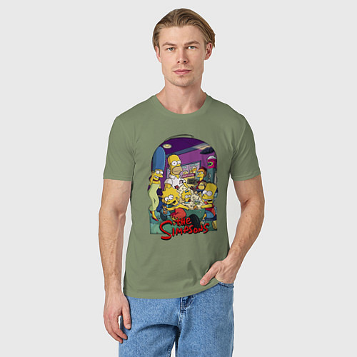Мужская футболка Семейка Симпсонов скупила весь попкорн / Авокадо – фото 3