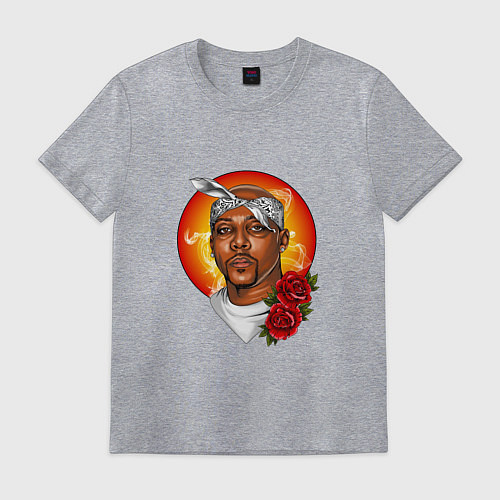 Мужская футболка 2Pac rapper / Меланж – фото 1