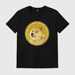 Мужская футболка Иронизирующая монета с Доге