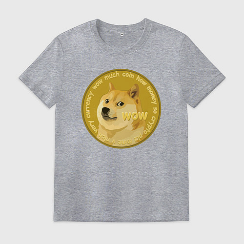 Мужская футболка Иронизирующая монета с Доге / Меланж – фото 1