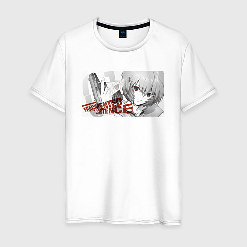 Мужская футболка Евангелион Рей Аянами - fragmented existence / Белый – фото 1