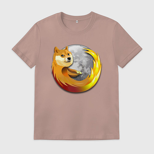 Мужская футболка Пёсик Доге охватывает планету / Пыльно-розовый – фото 1