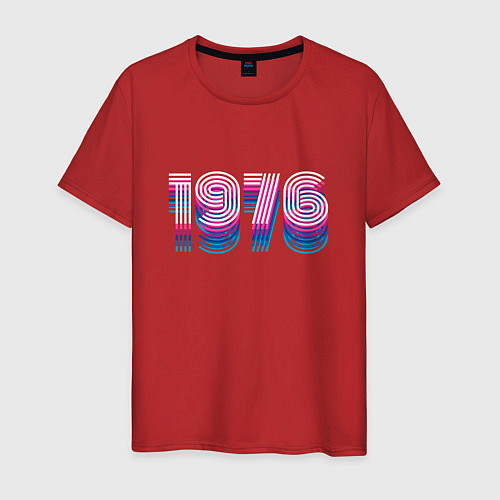 Мужская футболка 1976 год retro neon / Красный – фото 1