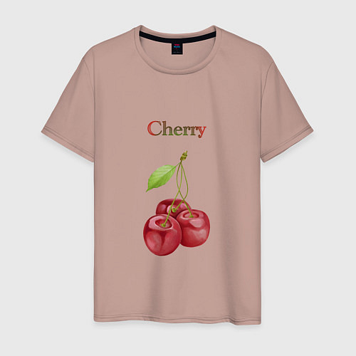 Мужская футболка Cherry вишня / Пыльно-розовый – фото 1