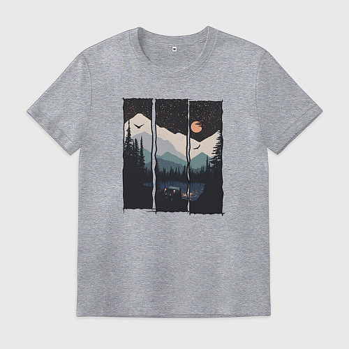 Мужская футболка Бездорожье Сибирь / Меланж – фото 1