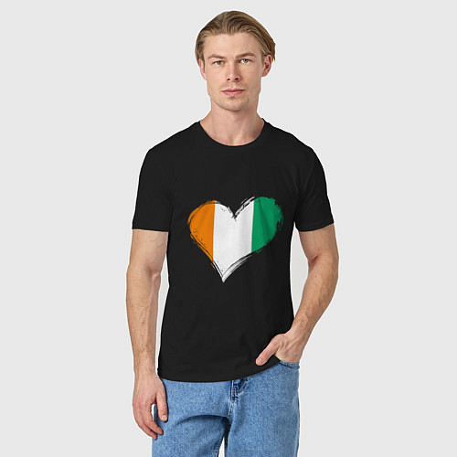 Мужская футболка Сердце - Ирландия / Черный – фото 3
