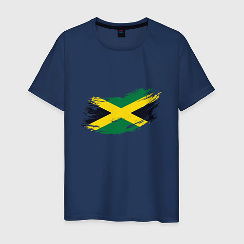 Мужская футболка Jamaica Flag / Тёмно-синий – фото 1