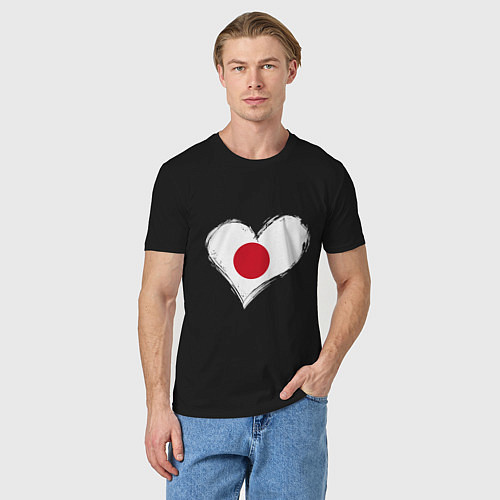 Мужская футболка Сердце - Япония / Черный – фото 3