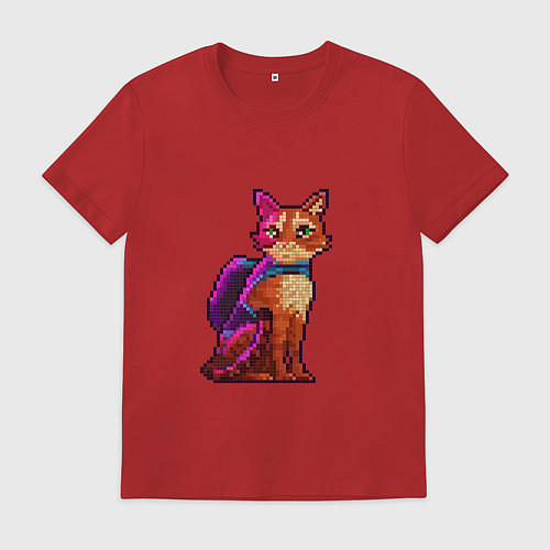 Мужская футболка Stray pixel art / Красный – фото 1