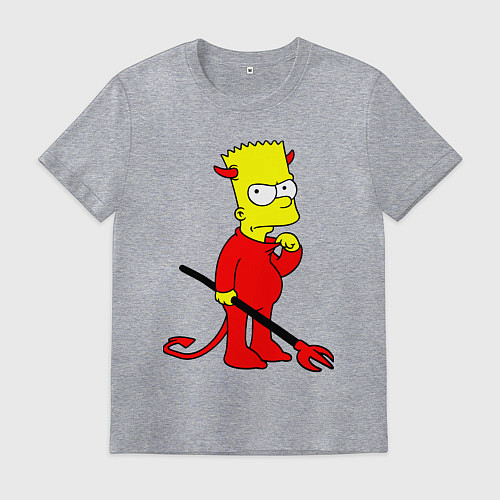 Мужская футболка Bart Simpson - devil / Меланж – фото 1