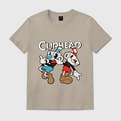 Футболка хлопковая мужская Cuphead - Mugman, цвет: миндальный