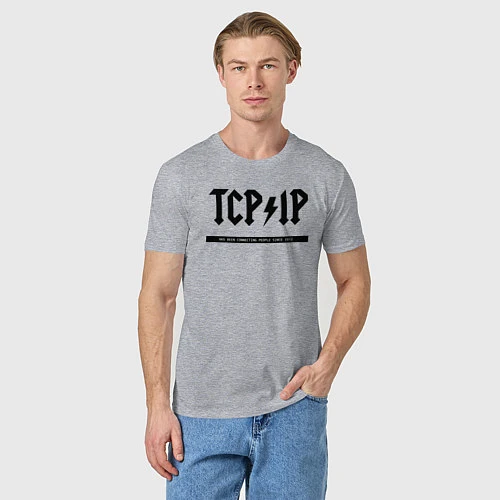 Мужская футболка TCPIP Connecting people since 1972 / Меланж – фото 3