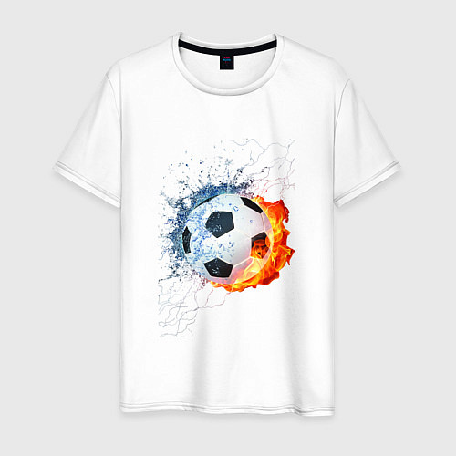 Мужская футболка Футбол - противостояние стихий / Белый – фото 1
