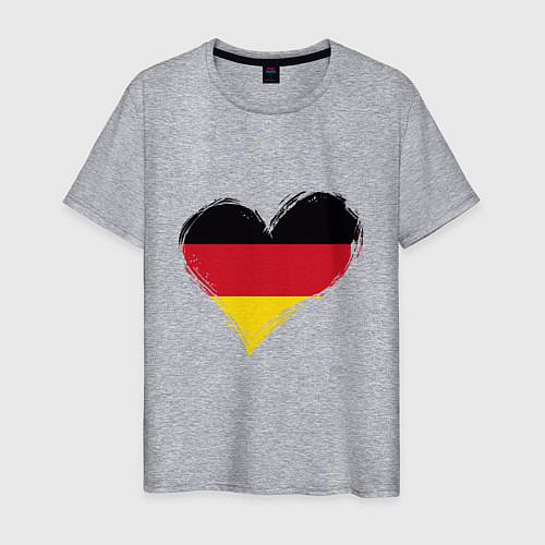 Мужская футболка Сердце - Германия / Меланж – фото 1