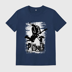 Футболка хлопковая мужская Punk jump, цвет: тёмно-синий