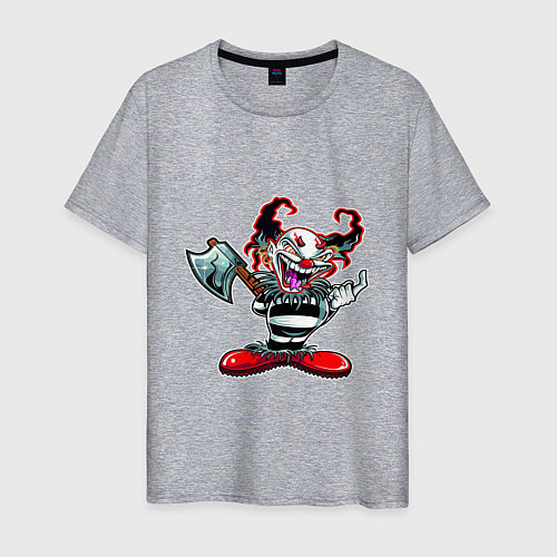 Мужская футболка Злой клоун с топором / Меланж – фото 1