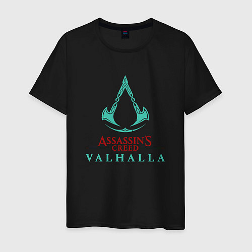 Мужская футболка Assassins Creed Valhalla - logo / Черный – фото 1
