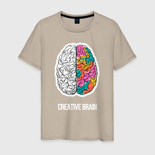 Мужская футболка Creative Brain / Миндальный – фото 1