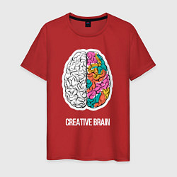 Футболка хлопковая мужская Creative Brain, цвет: красный